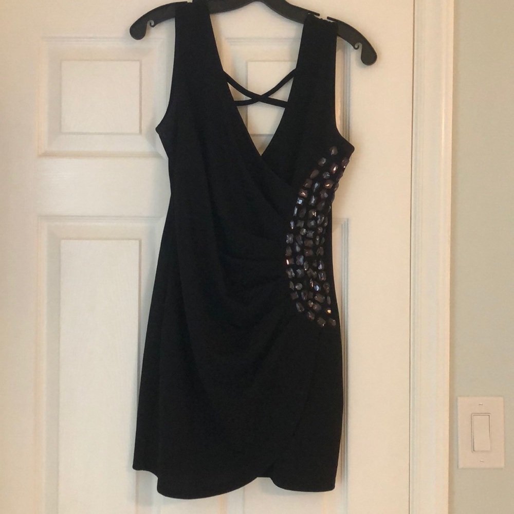 Black sleeveless sexy party dress